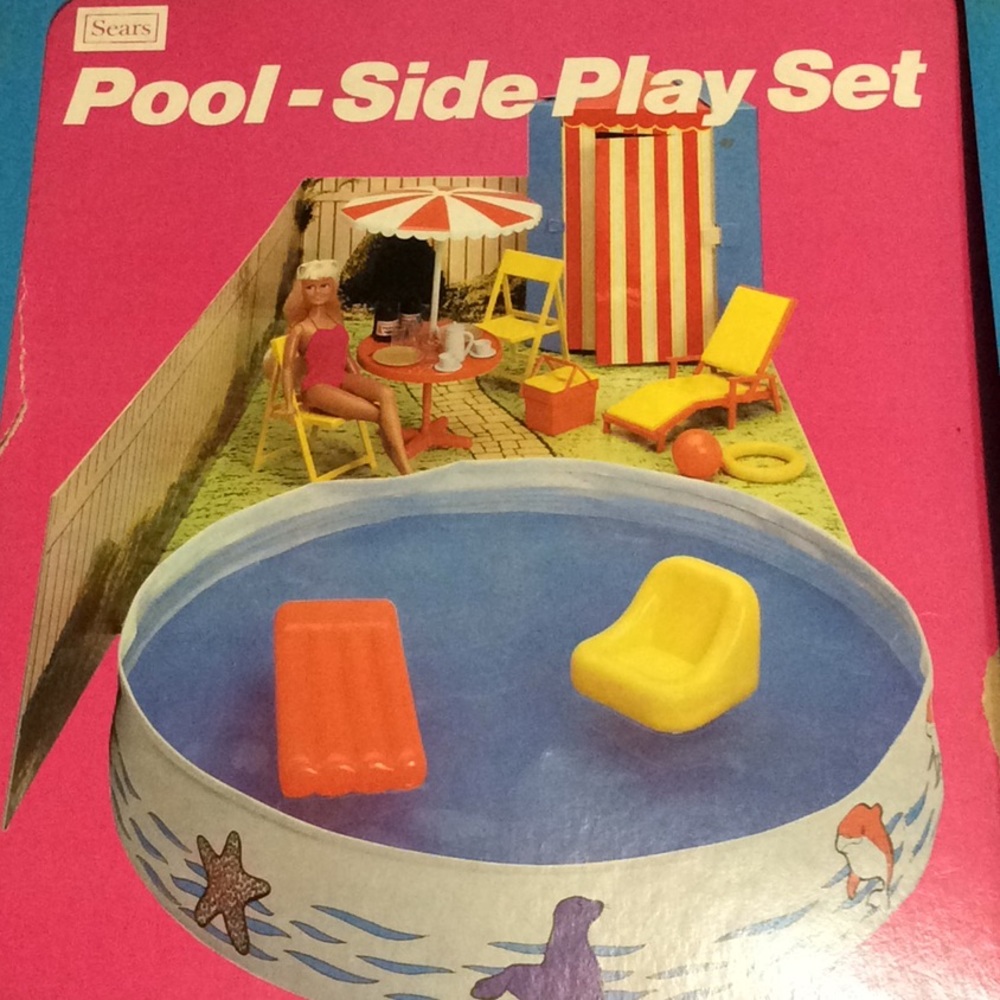 Vintage Pool-side Play Set for Barbie Size Dolls